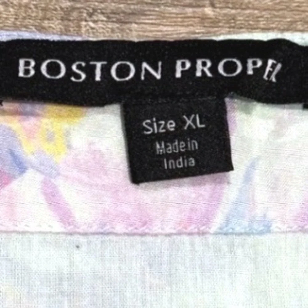 Boston Proper Floral Viscose Smocked Waist V-Neck Dress XL Boho cottagecore - Picture 3 of 8